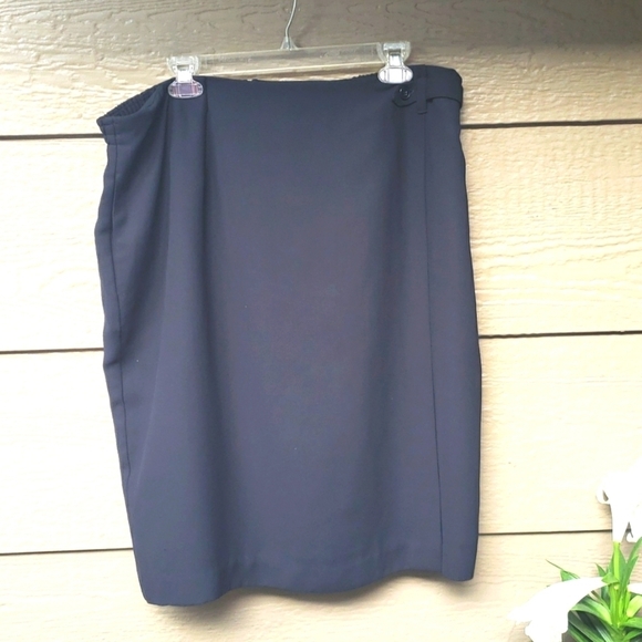 maggie mcnaughton faux wrap black skirt 20 VTG vintage - Picture 1 of 14